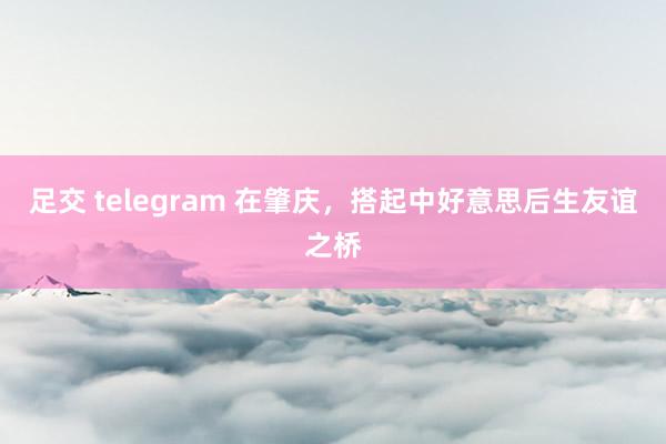 足交 telegram 在肇庆，搭起中好意思后生友谊之桥
