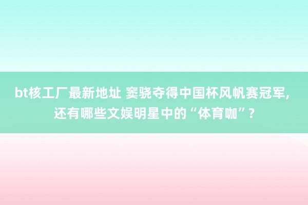 bt核工厂最新地址 窦骁夺得中国杯风帆赛冠军， 还有哪些文娱明星中的“体育咖”?
