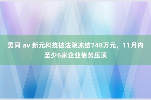 男同 av 新元科技被法院冻结748万元，11月内至少6家企业债务压顶