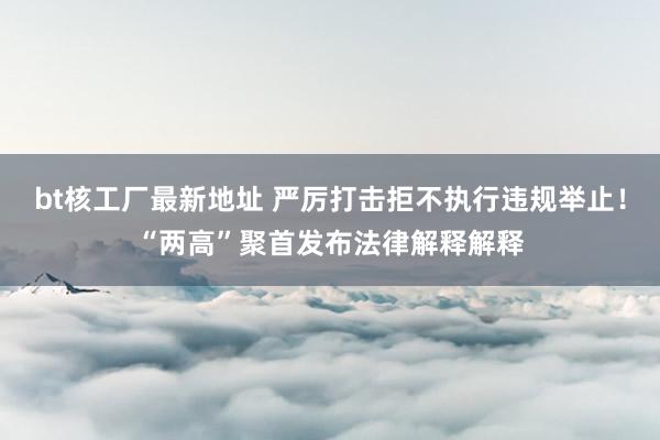 bt核工厂最新地址 严厉打击拒不执行违规举止！“两高”聚首发布法律解释解释