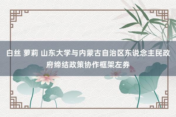 白丝 萝莉 山东大学与内蒙古自治区东说念主民政府缔结政策协作框架左券