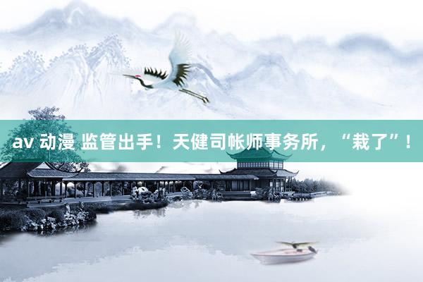 av 动漫 监管出手！天健司帐师事务所，“栽了”！