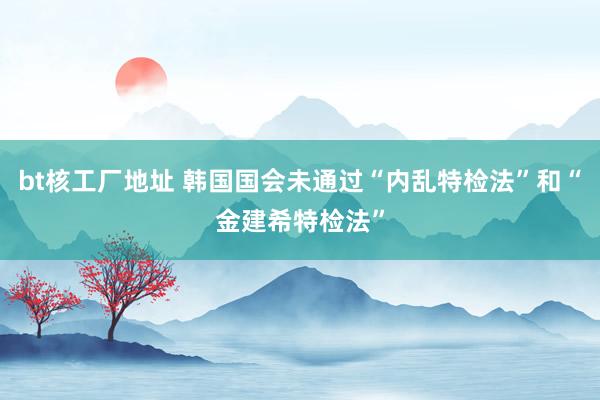 bt核工厂地址 韩国国会未通过“内乱特检法”和“金建希特检法”