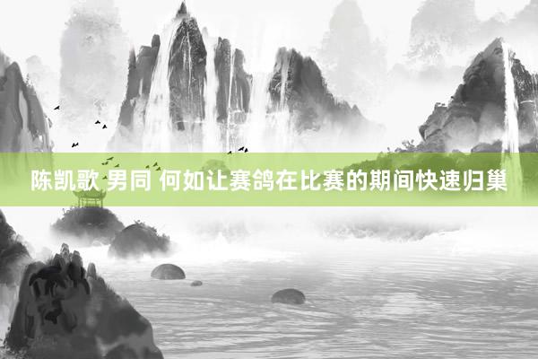 陈凯歌 男同 何如让赛鸽在比赛的期间快速归巢