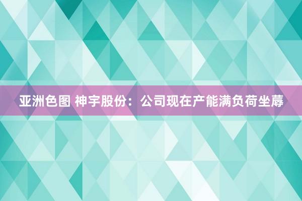 亚洲色图 神宇股份：公司现在产能满负荷坐蓐