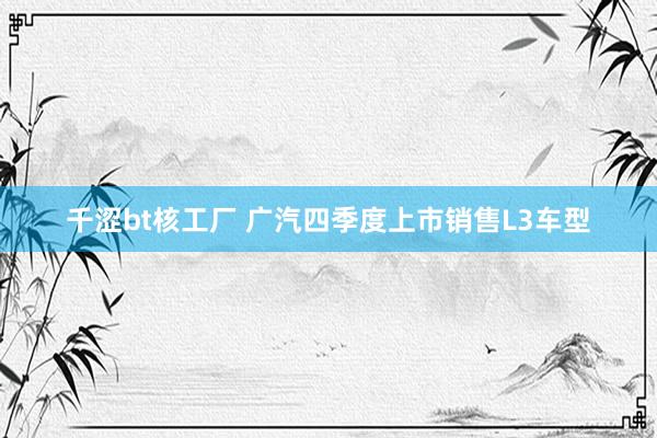 千涩bt核工厂 广汽四季度上市销售L3车型