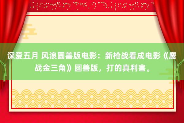 深爱五月 风浪圆善版电影：新枪战看成电影《鏖战金三角》圆善版，打的真利害。